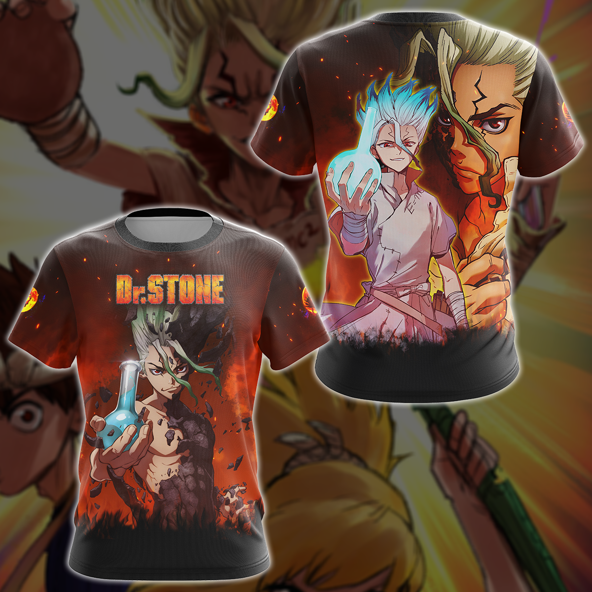 Dr. Stone Anime Manga 3D All Over Print T-shirt Tank Top Zip Hoodie Pullover Hoodie Hawaiian Shirt Beach Shorts Jogger T-shirt S