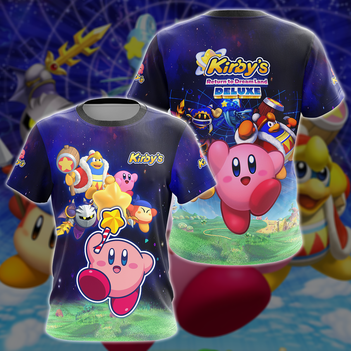 Kirby's Return to Dream Land Deluxe Video Game 3D All Over Printed T-shirt Tank Top Zip Hoodie Pullover Hoodie Hawaiian Shirt Beach Shorts Jogger T-shirt S