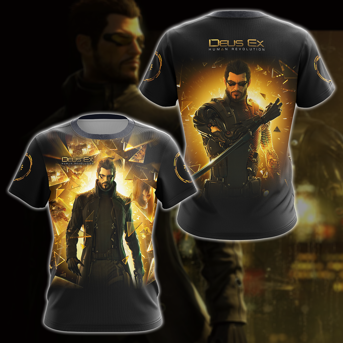 Deus Ex: Human Revolution Video Game 3D All Over Printed T-shirt Tank Top Zip Hoodie Pullover Hoodie Hawaiian Shirt Beach Shorts Jogger T-shirt S