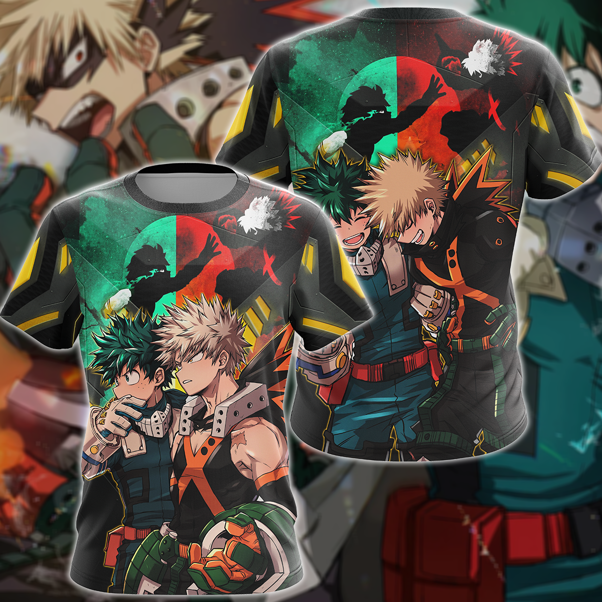My Hero Academia: Deku x Bakugo 3D All Over Print T-shirt Tank Top Zip Hoodie Pullover Hoodie Hawaiian Shirt Beach Shorts Jogger T-shirt S