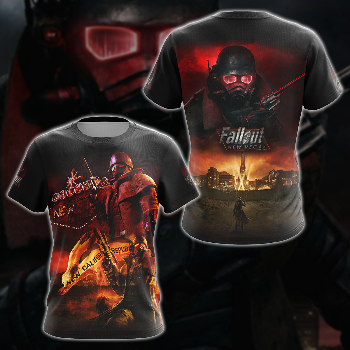 Fallout New Vegas Video Game 3D All Over Printed T-shirt Tank Top Zip Hoodie Pullover Hoodie Hawaiian Shirt Beach Shorts Jogger T-shirt S