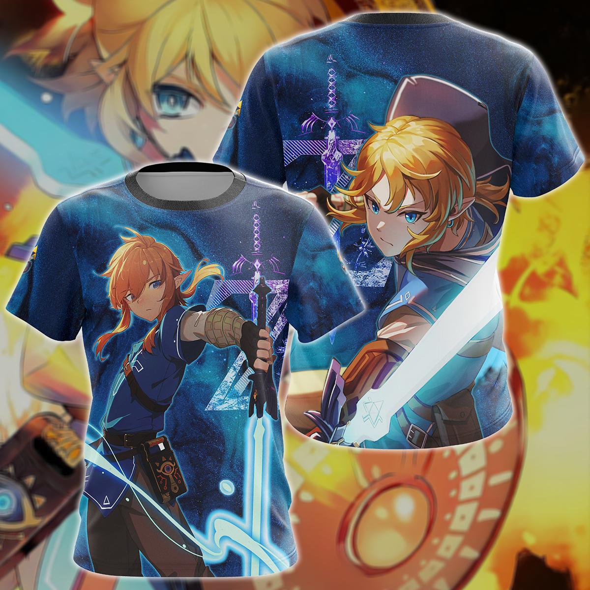 Link Legend of Zelda Video Game 3D All Over Print T-shirt Tank Top Zip Hoodie Pullover Hoodie Hawaiian Shirt Beach Shorts Jogger T-shirt S