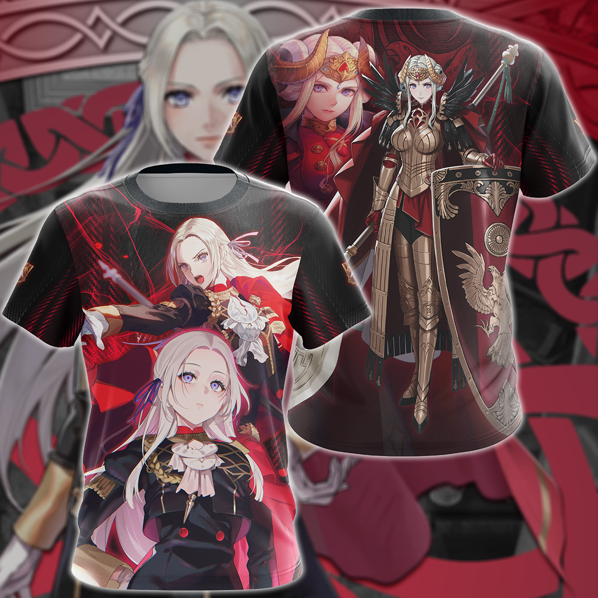 Fire Emblem Edelgard Video Game 3D All Over Print T-shirt Tank Top Zip Hoodie Pullover Hoodie Hawaiian Shirt Beach Shorts Jogger T-shirt S