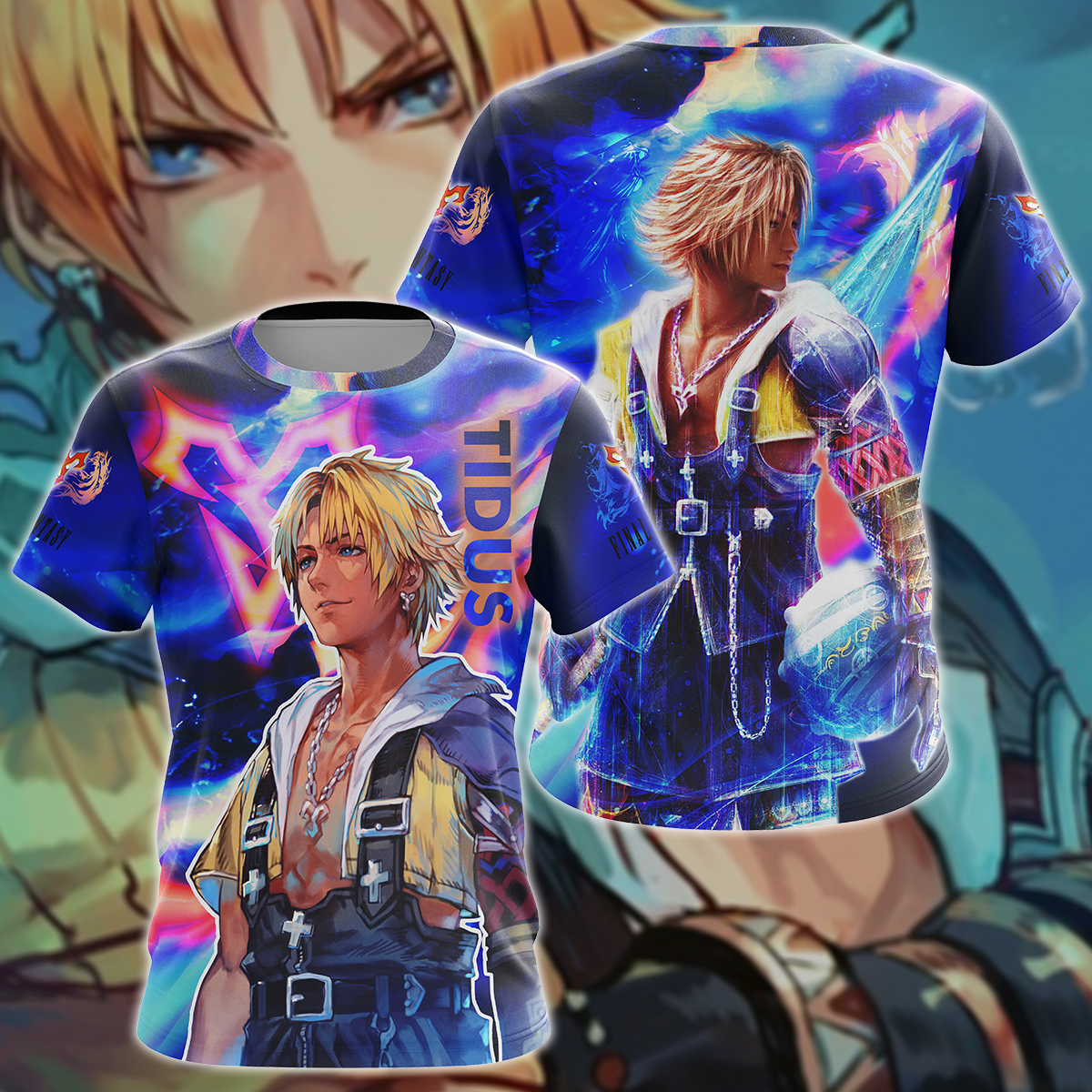 Final Fantasy X - Tidus 3D All Over Print T-shirt Tank Top Zip Hoodie Pullover Hoodie Hawaiian Shirt Beach Shorts Jogger T-shirt S