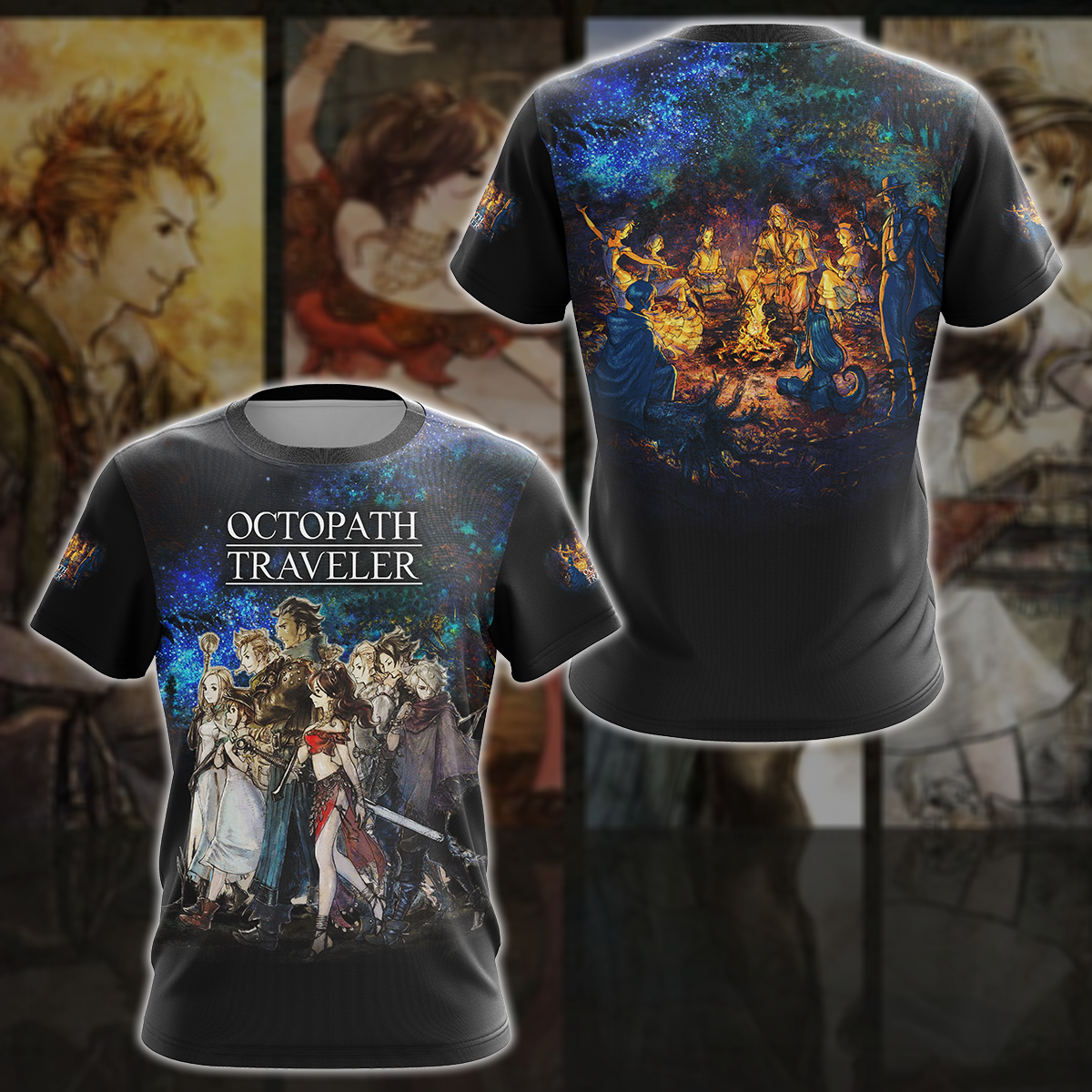 Octopath Traveler II Video Game 3D All Over Printed T-shirt Tank Top Zip Hoodie Pullover Hoodie Hawaiian Shirt Beach Shorts Jogger T-shirt S