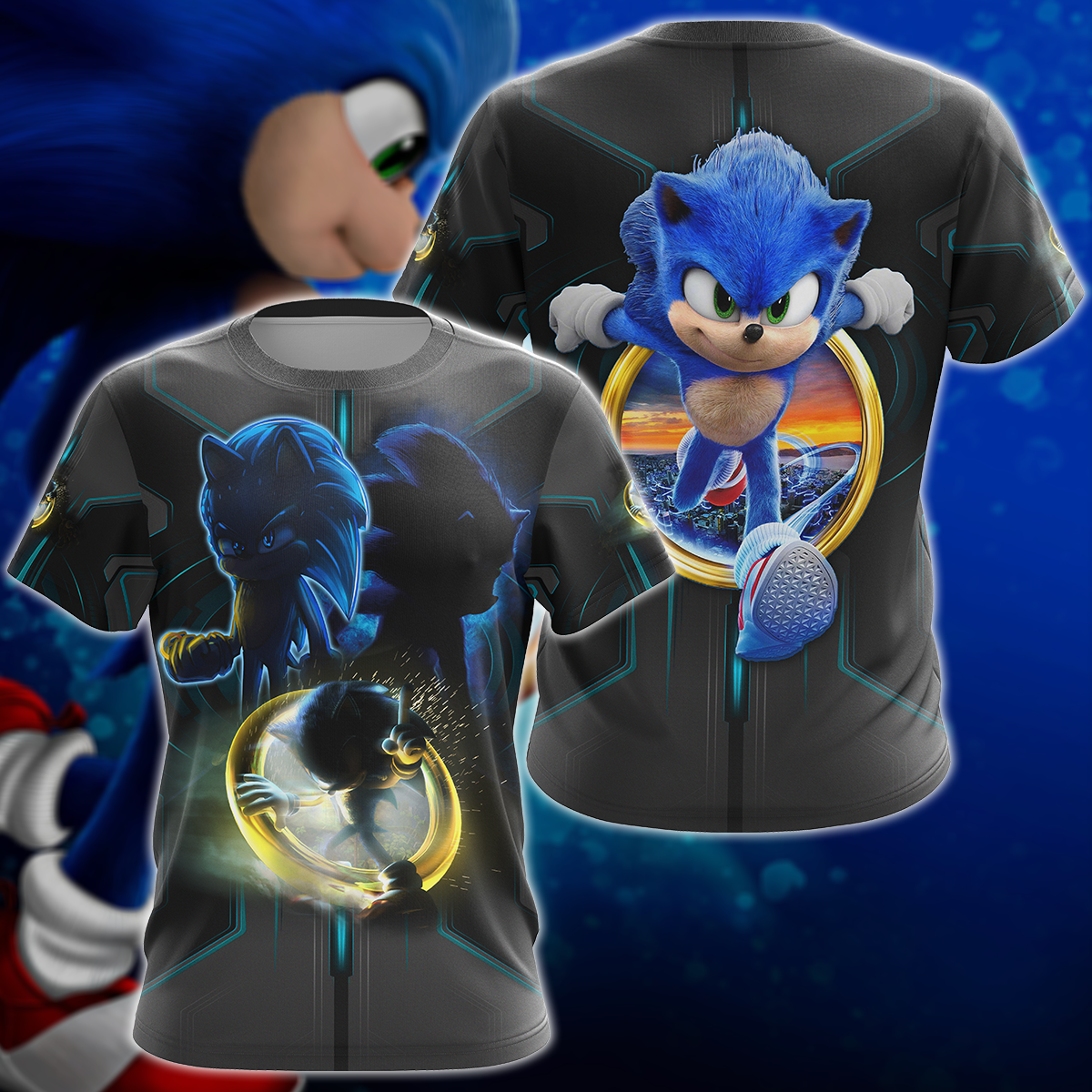 Sonic The Hedgehog Video Game 3D All Over Print T-shirt Tank Top Zip Hoodie Pullover Hoodie Hawaiian Shirt Beach Shorts Jogger T-shirt S