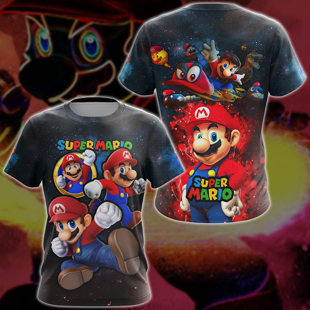 Super Mario Video Game 3D All Over Print T-shirt Tank Top Zip Hoodie Pullover Hoodie Hawaiian Shirt Beach Shorts Jogger T-shirt S