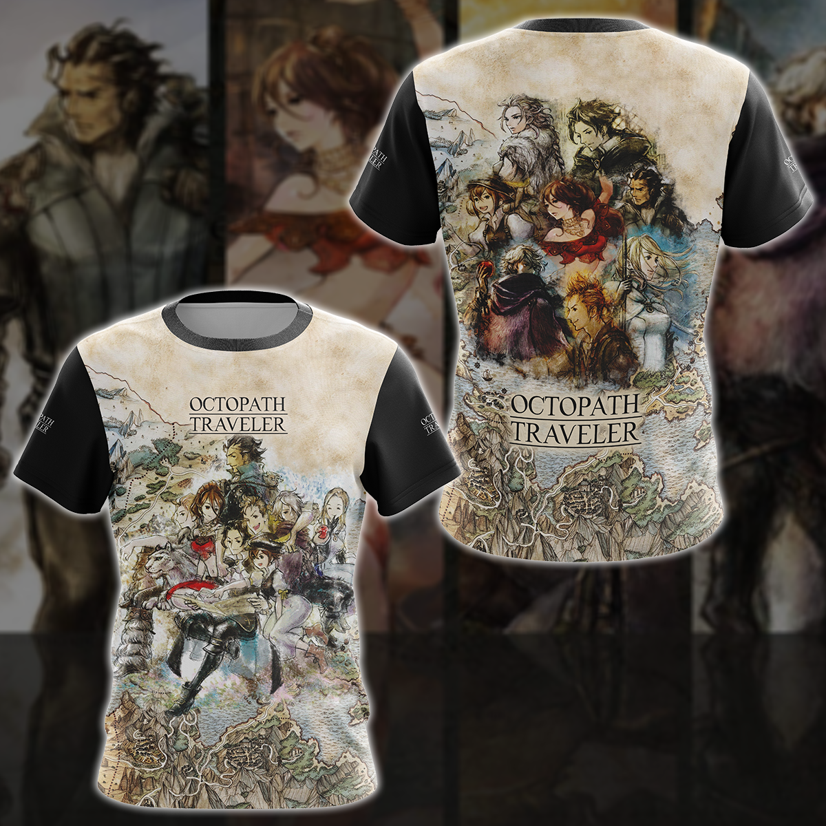 Octopath Traveler 2 Video Game 3D All Over Printed T-shirt Tank Top Zip Hoodie Pullover Hoodie Hawaiian Shirt Beach Shorts Jogger T-shirt S