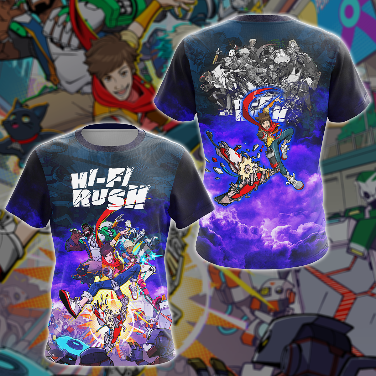 Hi-Fi RUSH Video Game 3D All Over Printed T-shirt Tank Top Zip Hoodie Pullover Hoodie Hawaiian Shirt Beach Shorts Jogger T-shirt S