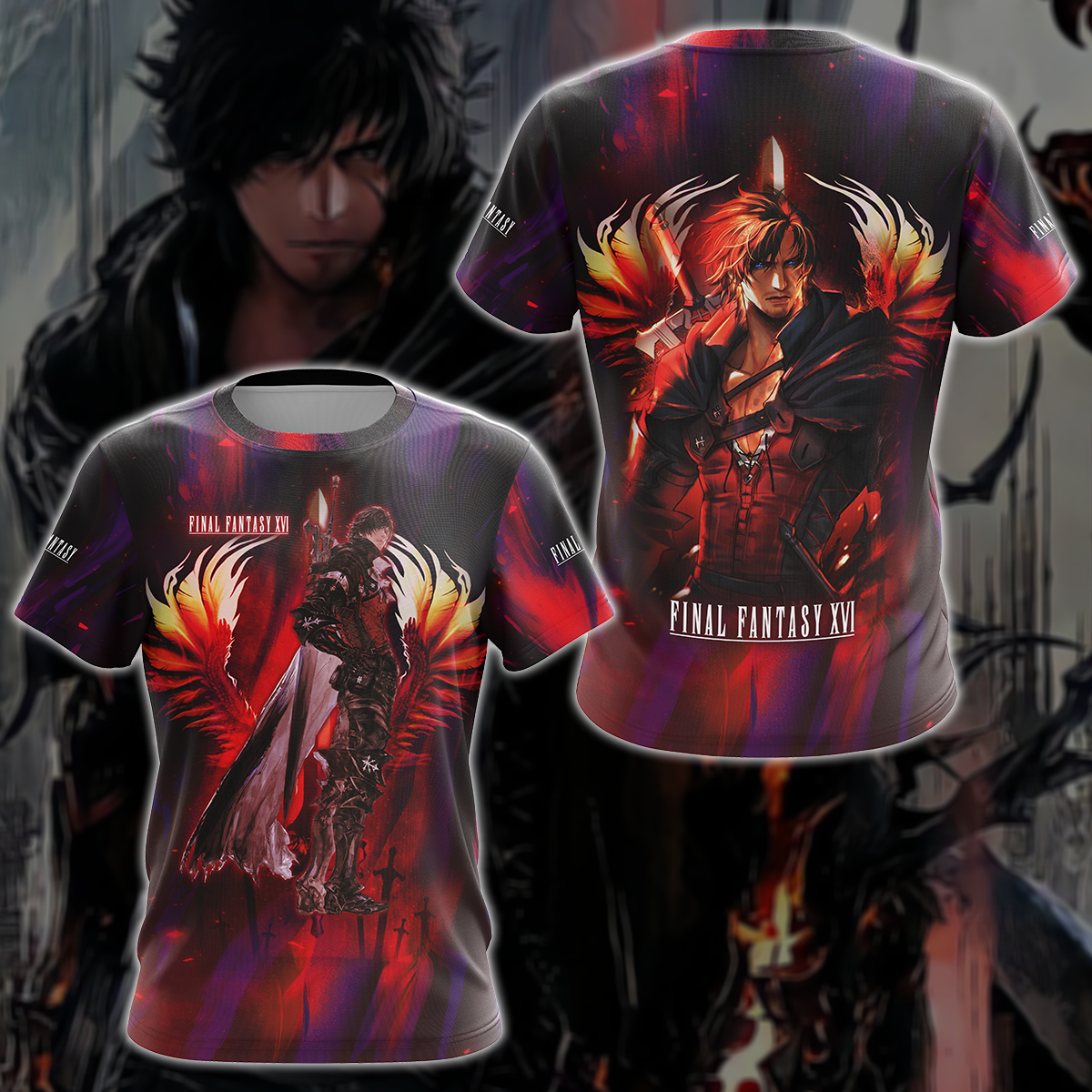 Final Fantasy XVI Video Game 3D All Over Printed T-shirt Tank Top Zip Hoodie Pullover Hoodie Hawaiian Shirt Beach Shorts Jogger T-shirt S