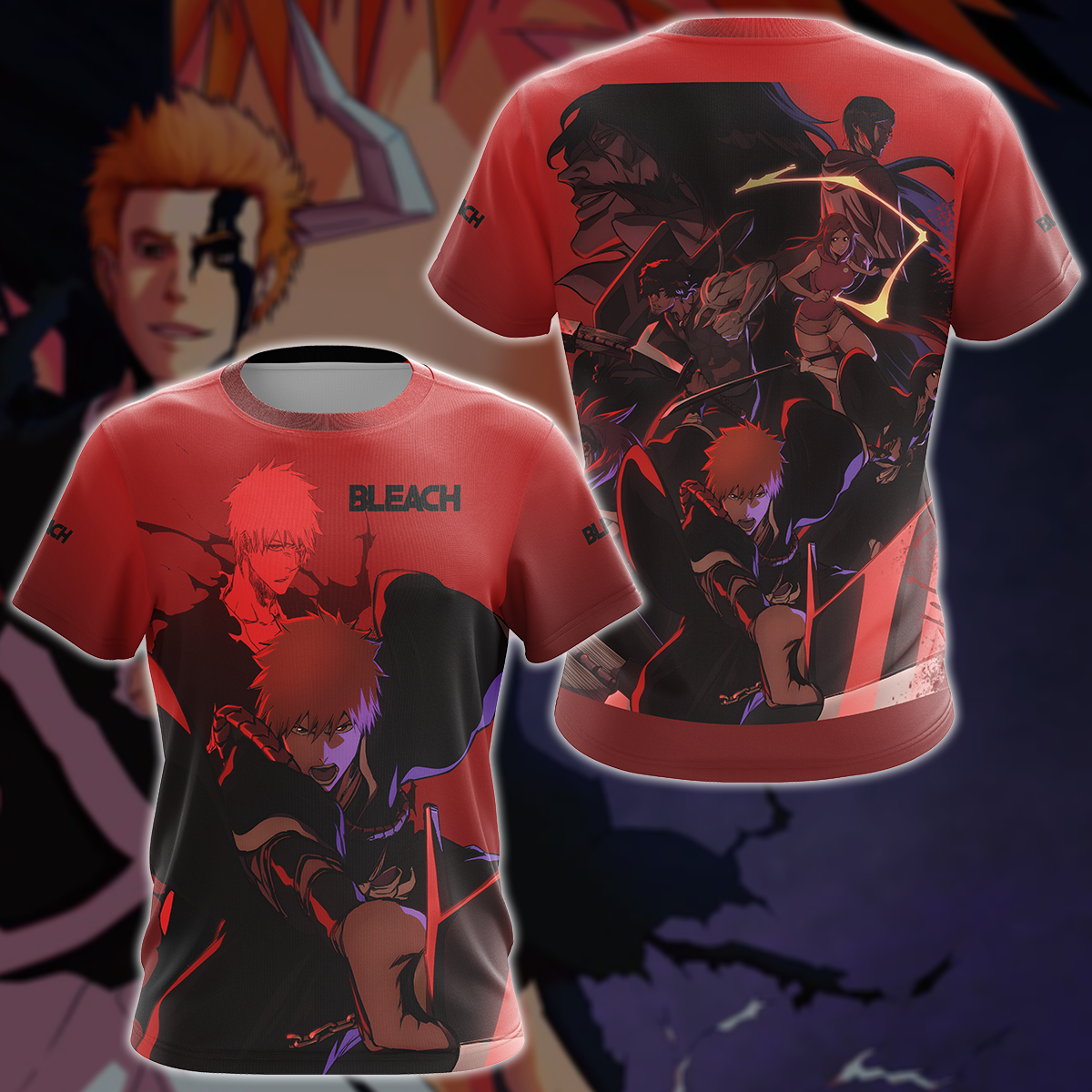 Bleach Anime 3D All Over Print T-shirt Tank Top Zip Hoodie Pullover Hoodie Hawaiian Shirt Beach Shorts Jogger T-shirt S
