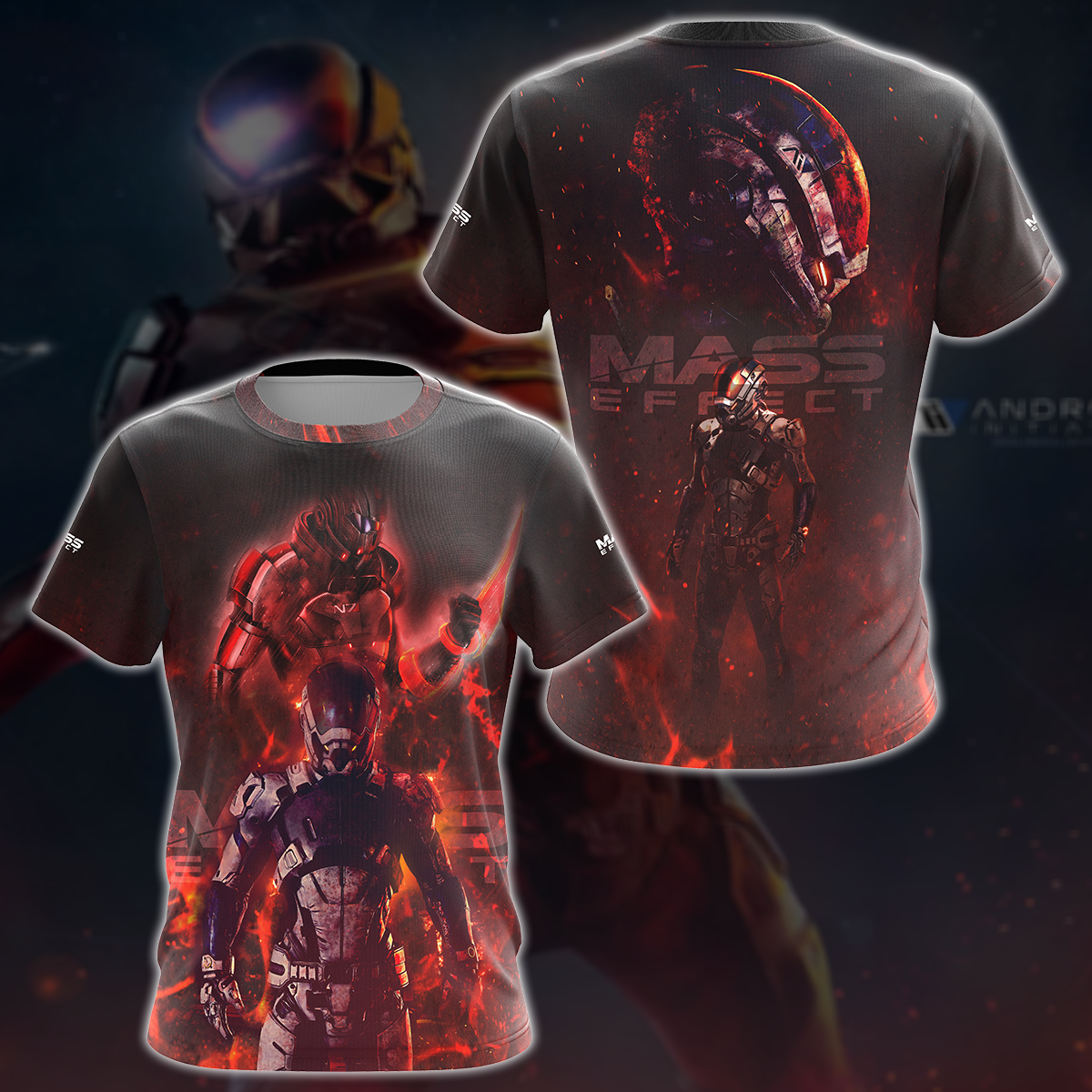 Mass Effect Video Game 3D All Over Print T-shirt Tank Top Zip Hoodie Pullover Hoodie Hawaiian Shirt Beach Shorts Jogger T-shirt S
