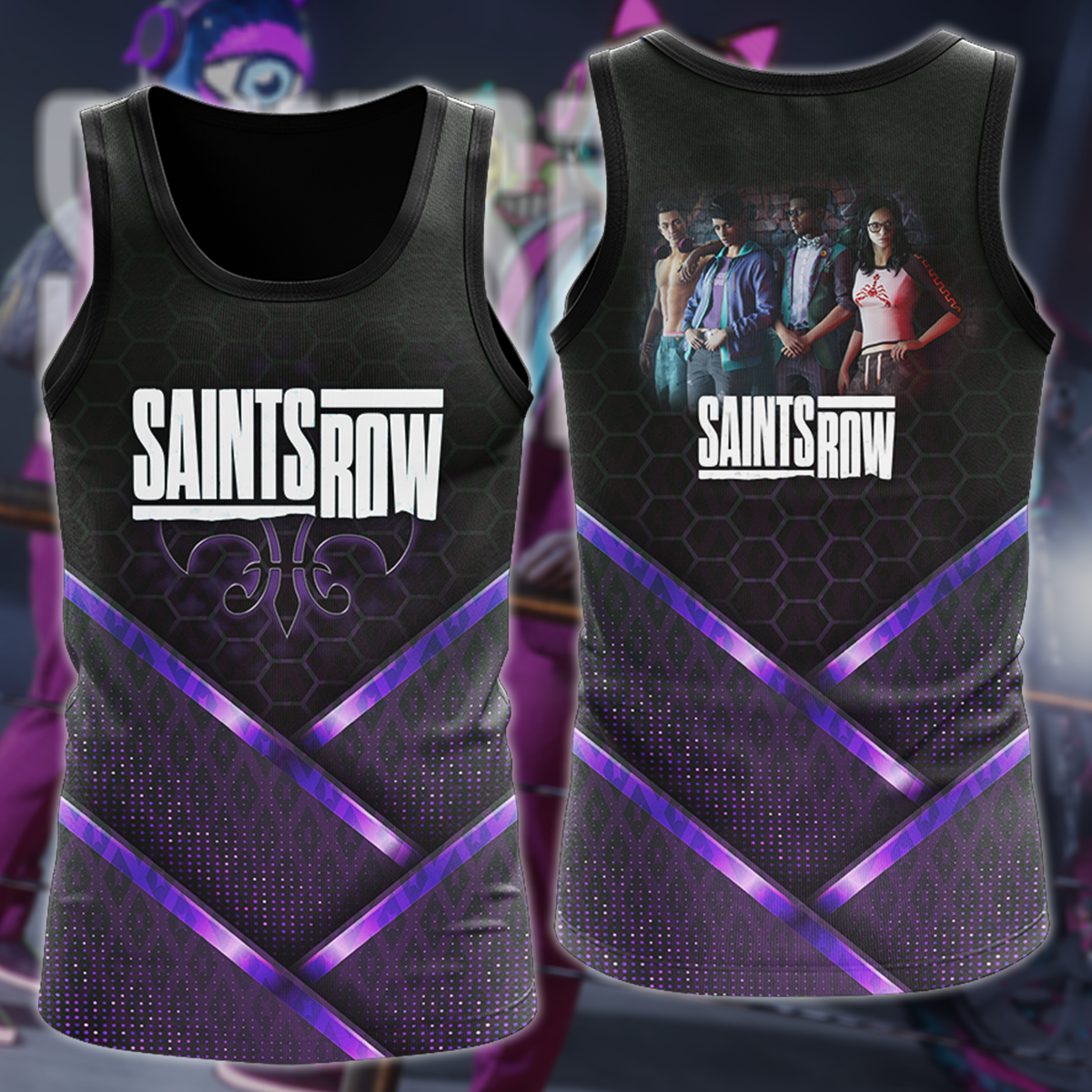 Saints Row Video Game 3D All Over Print T-shirt Tank Top Zip Hoodie Pullover Hoodie Hawaiian Shirt Beach Shorts Jogger Tank Top S
