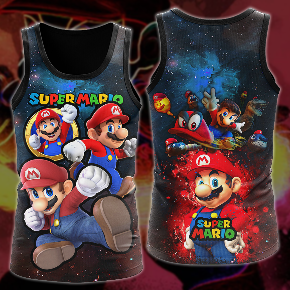 Super Mario Video Game 3D All Over Print T-shirt Tank Top Zip Hoodie Pullover Hoodie Hawaiian Shirt Beach Shorts Jogger Tank Top S
