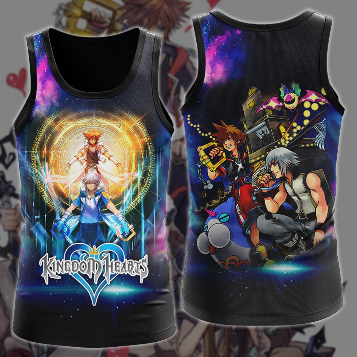 Kingdom Hearts Sora & Riku Video Game 3D All Over Printed T-shirt Tank Top Zip Hoodie Pullover Hoodie Hawaiian Shirt Beach Shorts Jogger Tank Top S