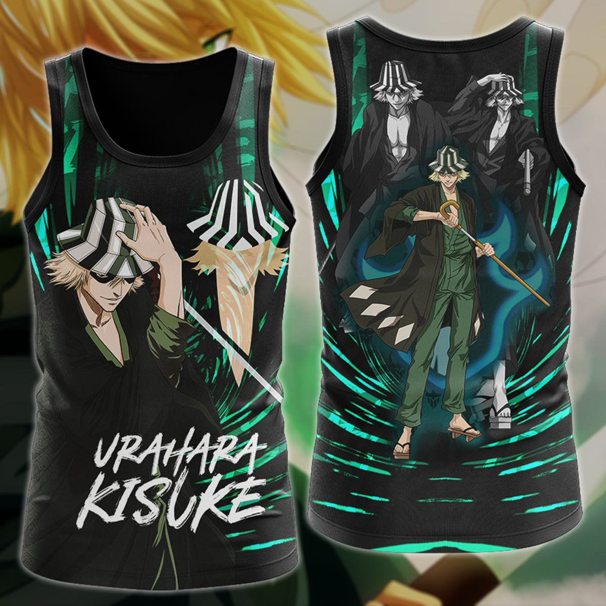 Bleach Kisuke Urahara Anime Manga 3D All Over Print T-shirt Tank Top Zip Hoodie Pullover Hoodie Hawaiian Shirt Beach Shorts Jogger Tank Top S