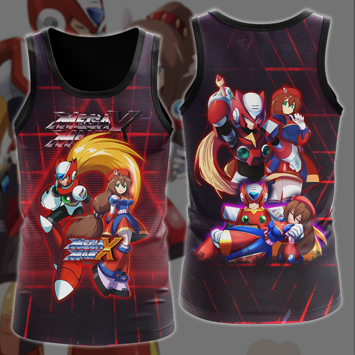 Mega Man X: Zero & Iris Video Game 3D All Over Printed T-shirt Tank Top Zip Hoodie Pullover Hoodie Hawaiian Shirt Beach Shorts Jogger Tank Top S