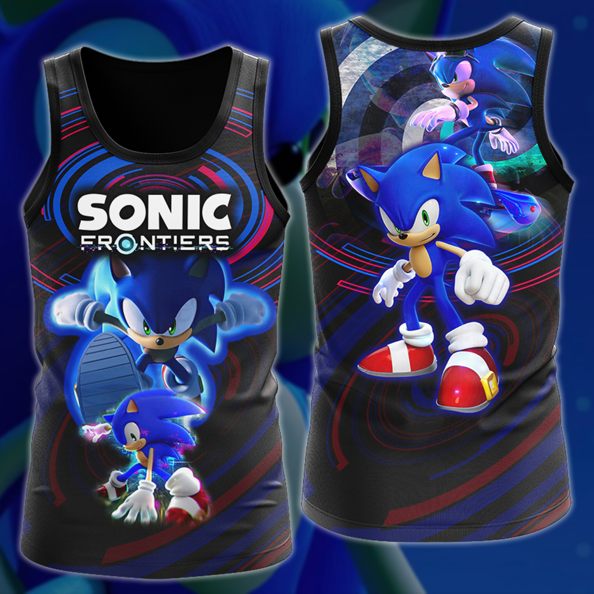 Sonic Frontier Video Game 3D All Over Printed T-shirt Tank Top Zip Hoodie Pullover Hoodie Hawaiian Shirt Beach Shorts Jogger Tank Top S