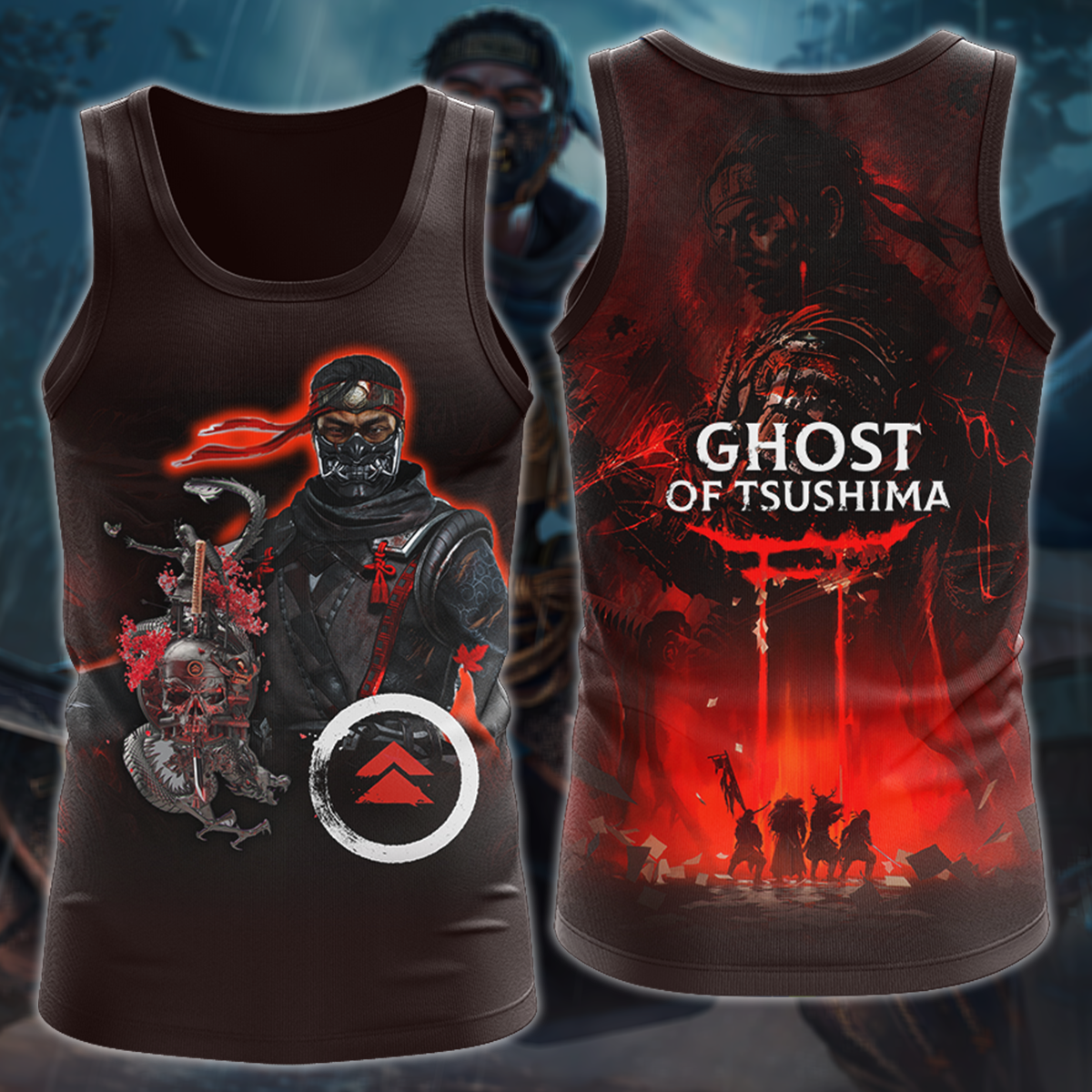 Ghost of Tsushima Video Game 3D All Over Print T-shirt Tank Top Zip Hoodie Pullover Hoodie Hawaiian Shirt Beach Shorts Jogger Tank Top S
