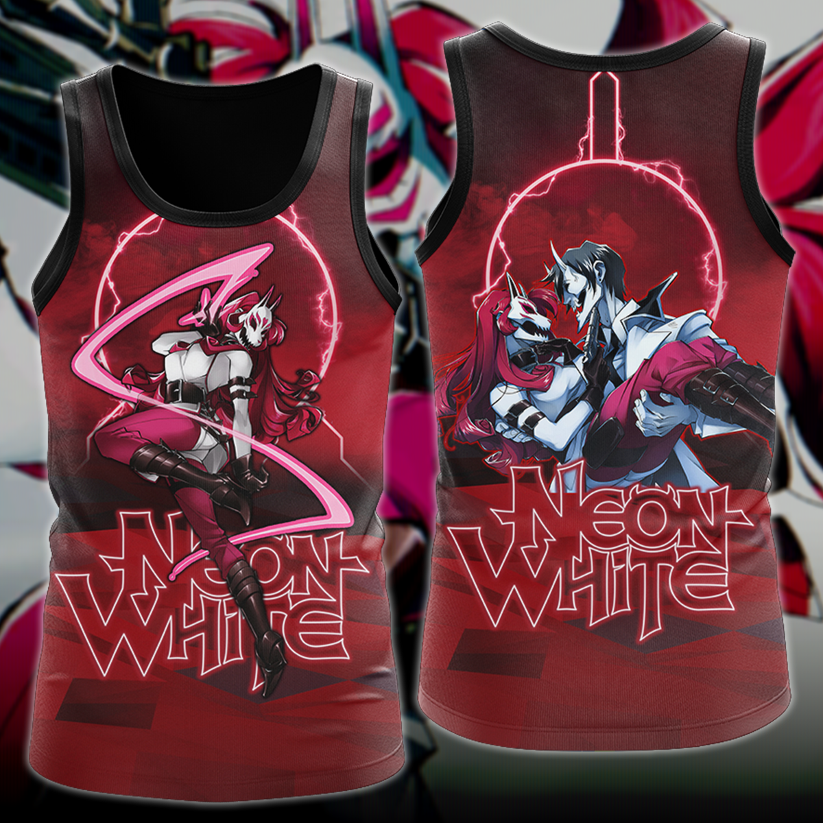 Neon White Video Game 3D All Over Print T-shirt Tank Top Zip Hoodie Pullover Hoodie Hawaiian Shirt Beach Shorts Jogger Tank Top S