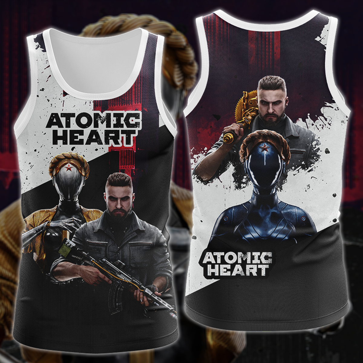 Atomic Heart Video Game 3D All Over Printed T-shirt Tank Top Zip Hoodie Pullover Hoodie Hawaiian Shirt Beach Shorts Jogger Tank Top S