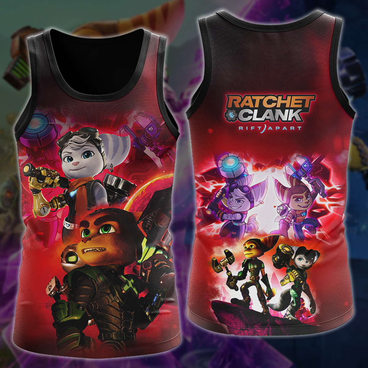 Ratchet & Clank: Rift Apart Video Game 3D All Over Printed T-shirt Tank Top Zip Hoodie Pullover Hoodie Hawaiian Shirt Beach Shorts Jogger Tank Top S