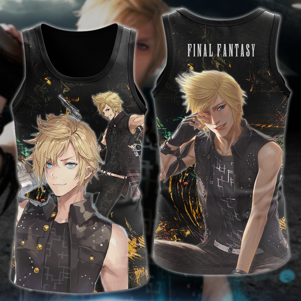 Final Fantasy XV Prompto Argentum Video Game 3D All Over Print T-shirt Tank Top Zip Hoodie Pullover Hoodie Hawaiian Shirt Beach Shorts Jogger Tank Top S
