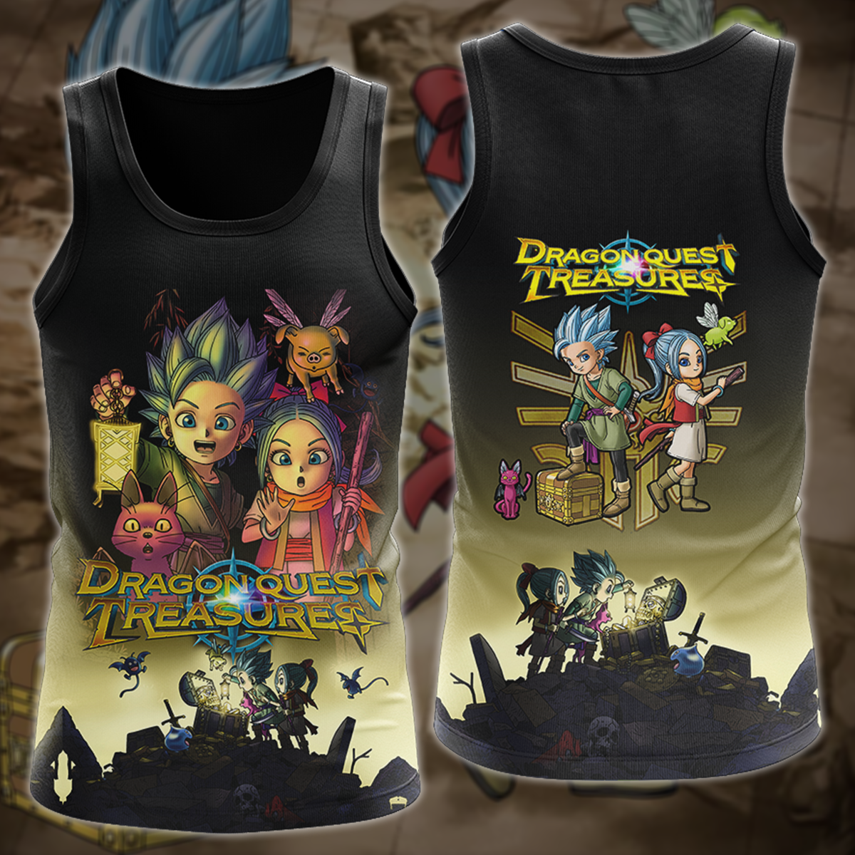 Dragon Quest Treasures Video Game 3D All Over Printed T-shirt Tank Top Zip Hoodie Pullover Hoodie Hawaiian Shirt Beach Shorts Jogger Tank Top S