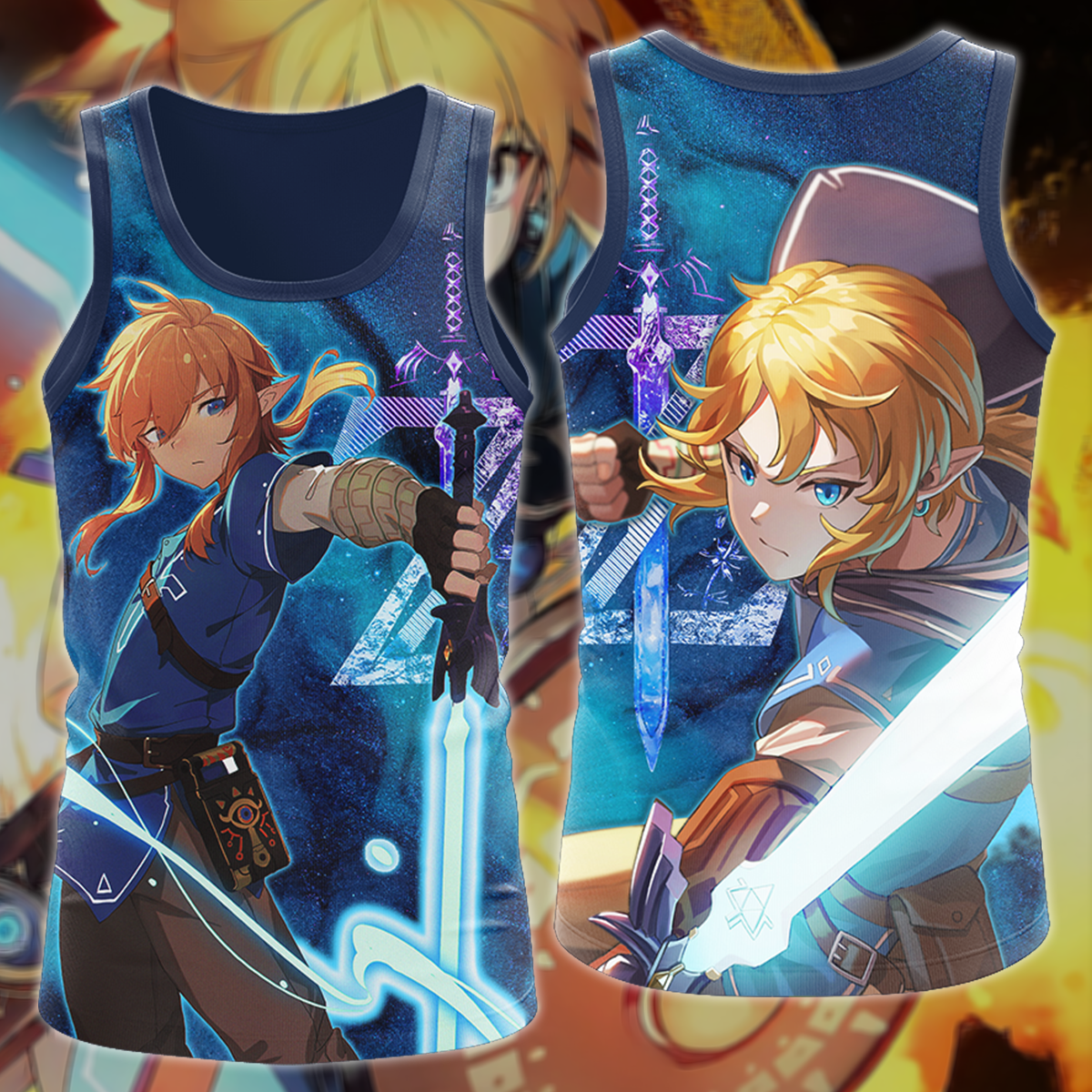 Link Legend of Zelda Video Game 3D All Over Print T-shirt Tank Top Zip Hoodie Pullover Hoodie Hawaiian Shirt Beach Shorts Jogger Tank Top S