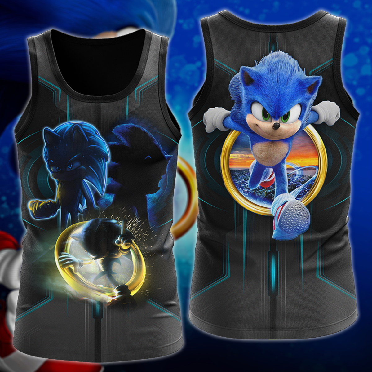 Sonic The Hedgehog Video Game 3D All Over Print T-shirt Tank Top Zip Hoodie Pullover Hoodie Hawaiian Shirt Beach Shorts Jogger Tank Top S