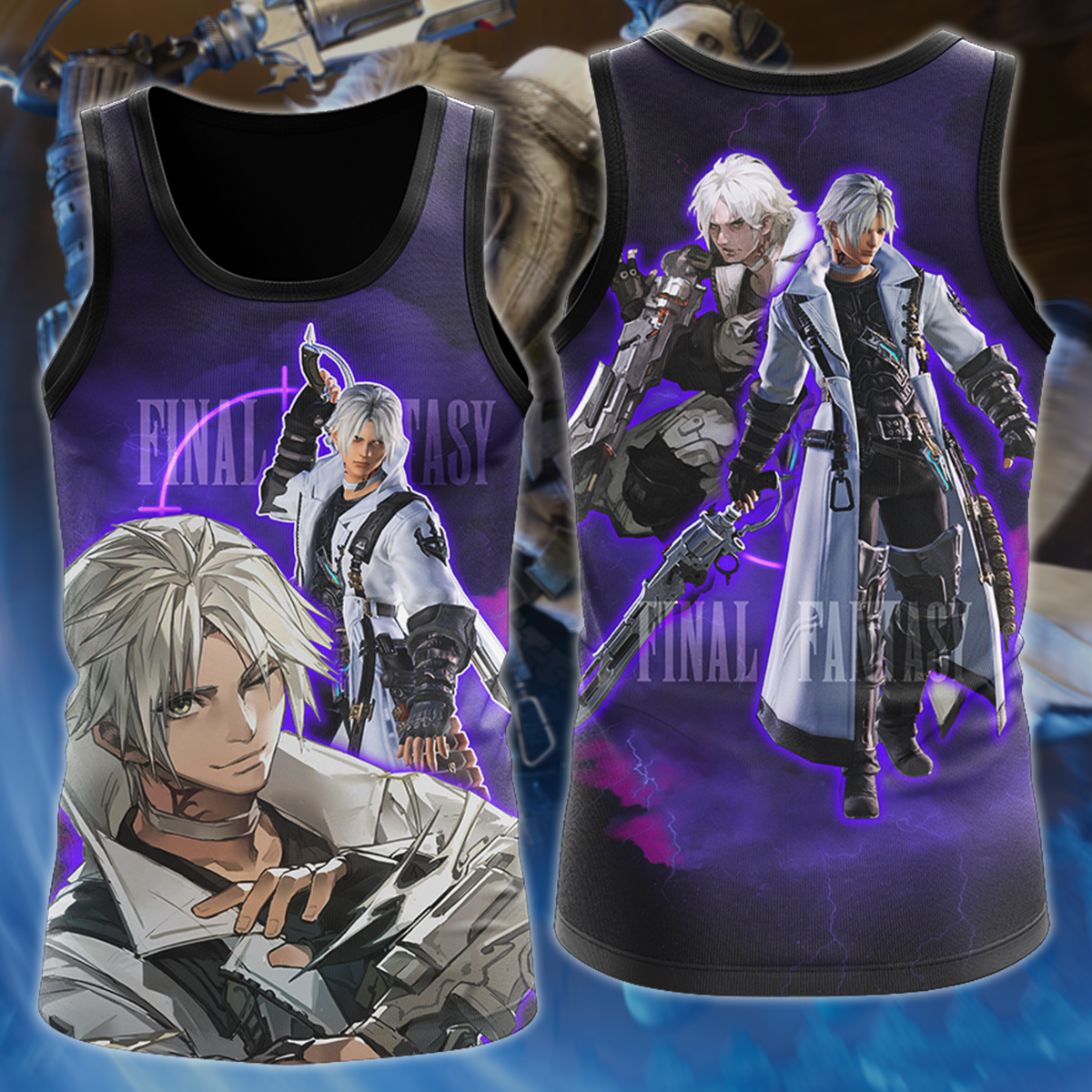 Final Fantasy XIV Thancred Video Game 3D All Over Print T-shirt Tank Top Zip Hoodie Pullover Hoodie Hawaiian Shirt Beach Shorts Jogger Tank Top S