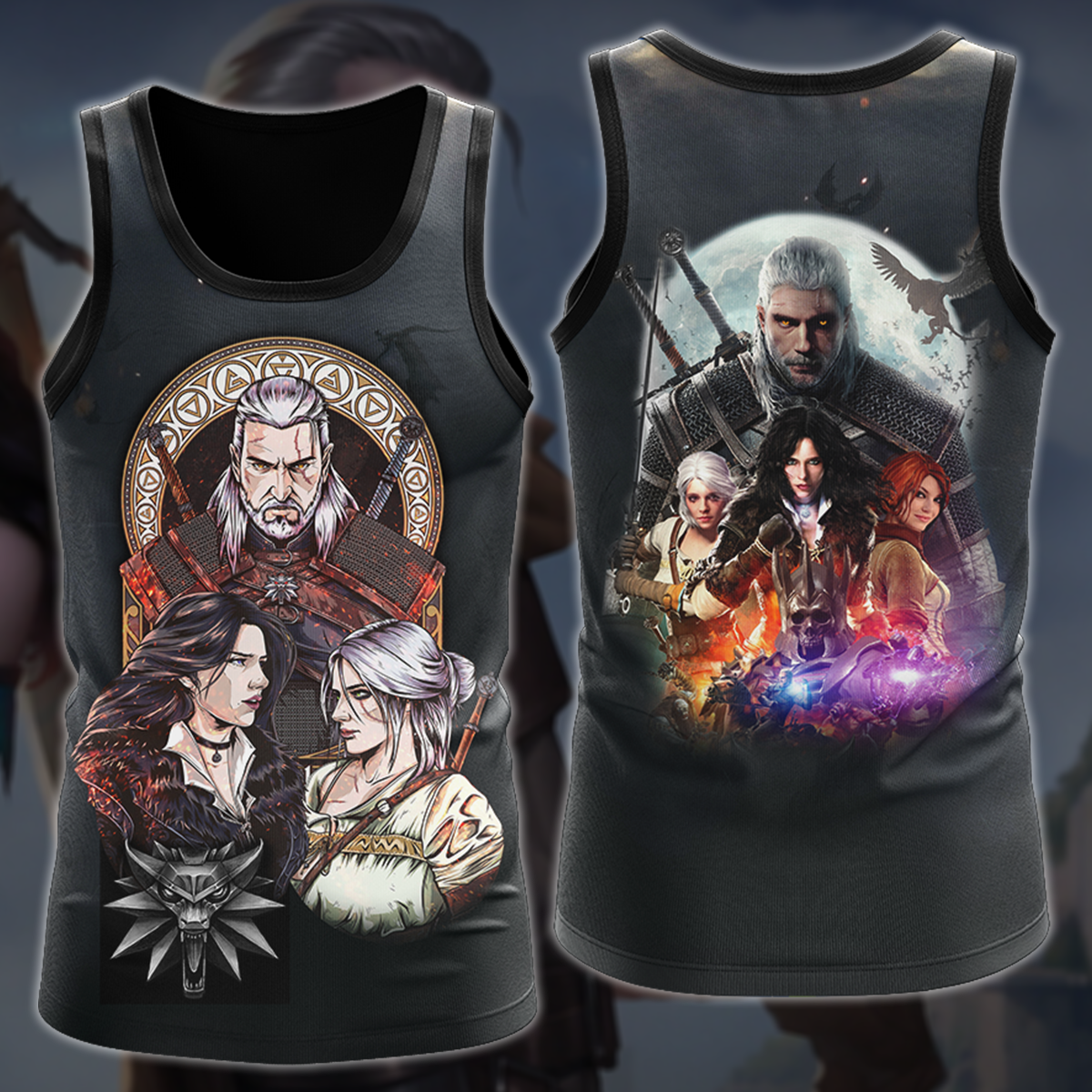 The Witcher Video Game 3D All Over Printed T-shirt Tank Top Zip Hoodie Pullover Hoodie Hawaiian Shirt Beach Shorts Jogger Tank Top S