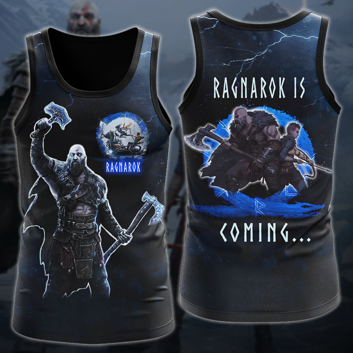 God Of War Ragnarok Video Game 3D All Over Printed T-shirt Tank Top Zip Hoodie Pullover Hoodie Hawaiian Shirt Beach Shorts Jogger Tank Top S