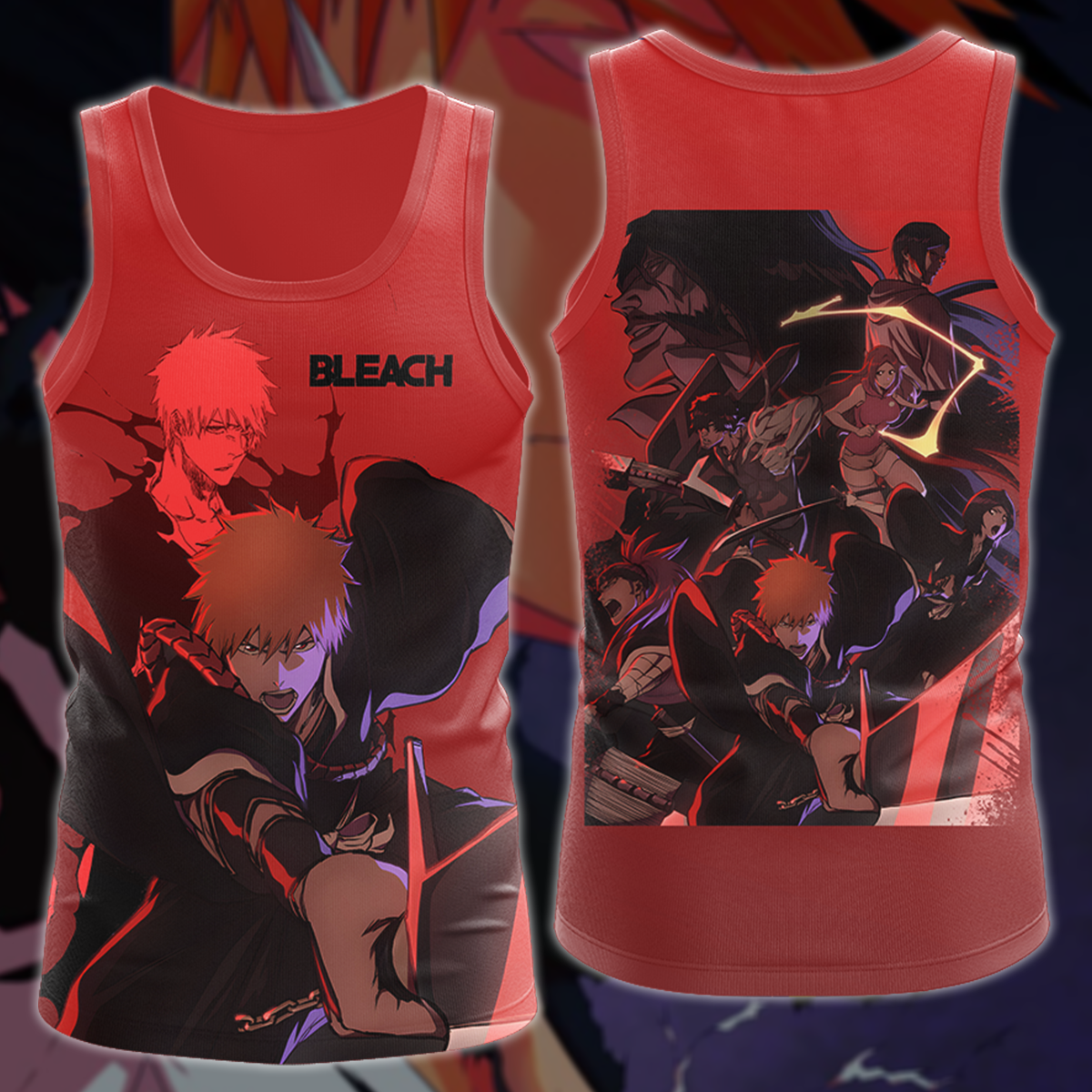 Bleach Anime 3D All Over Print T-shirt Tank Top Zip Hoodie Pullover Hoodie Hawaiian Shirt Beach Shorts Jogger Tank Top S
