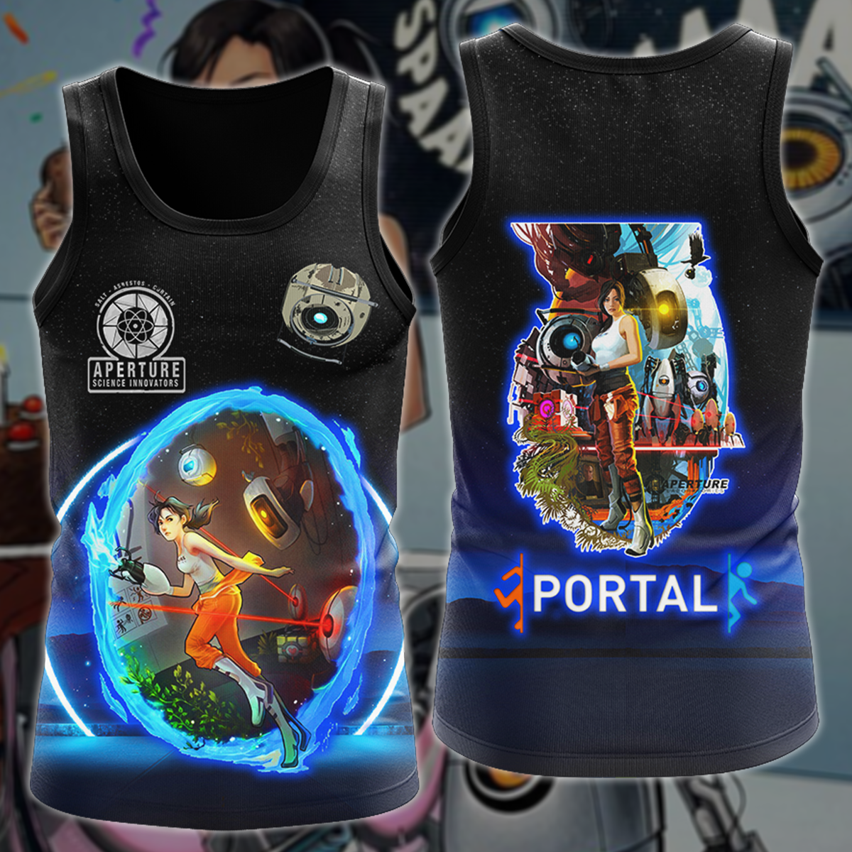 Portal Video Game 3D All Over Printed T-shirt Tank Top Zip Hoodie Pullover Hoodie Hawaiian Shirt Beach Shorts Jogger Tank Top S