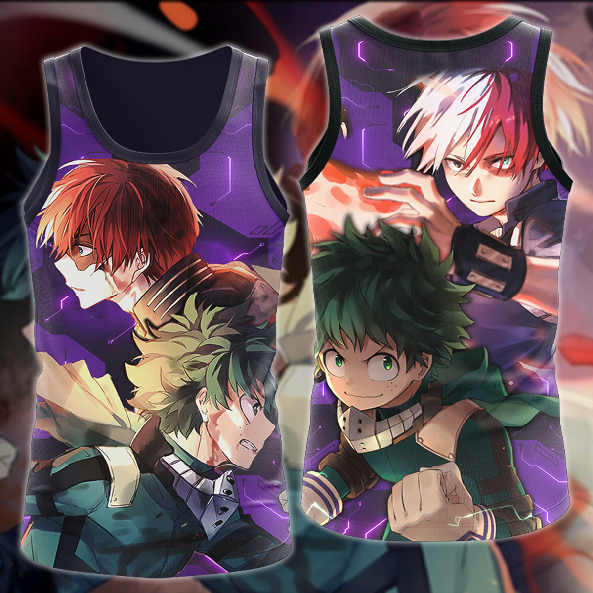 My Hero Academia: Deku x Todoroki 3D All Over Print T-shirt Tank Top Zip Hoodie Pullover Hoodie Hawaiian Shirt Beach Shorts Jogger Tank Top S