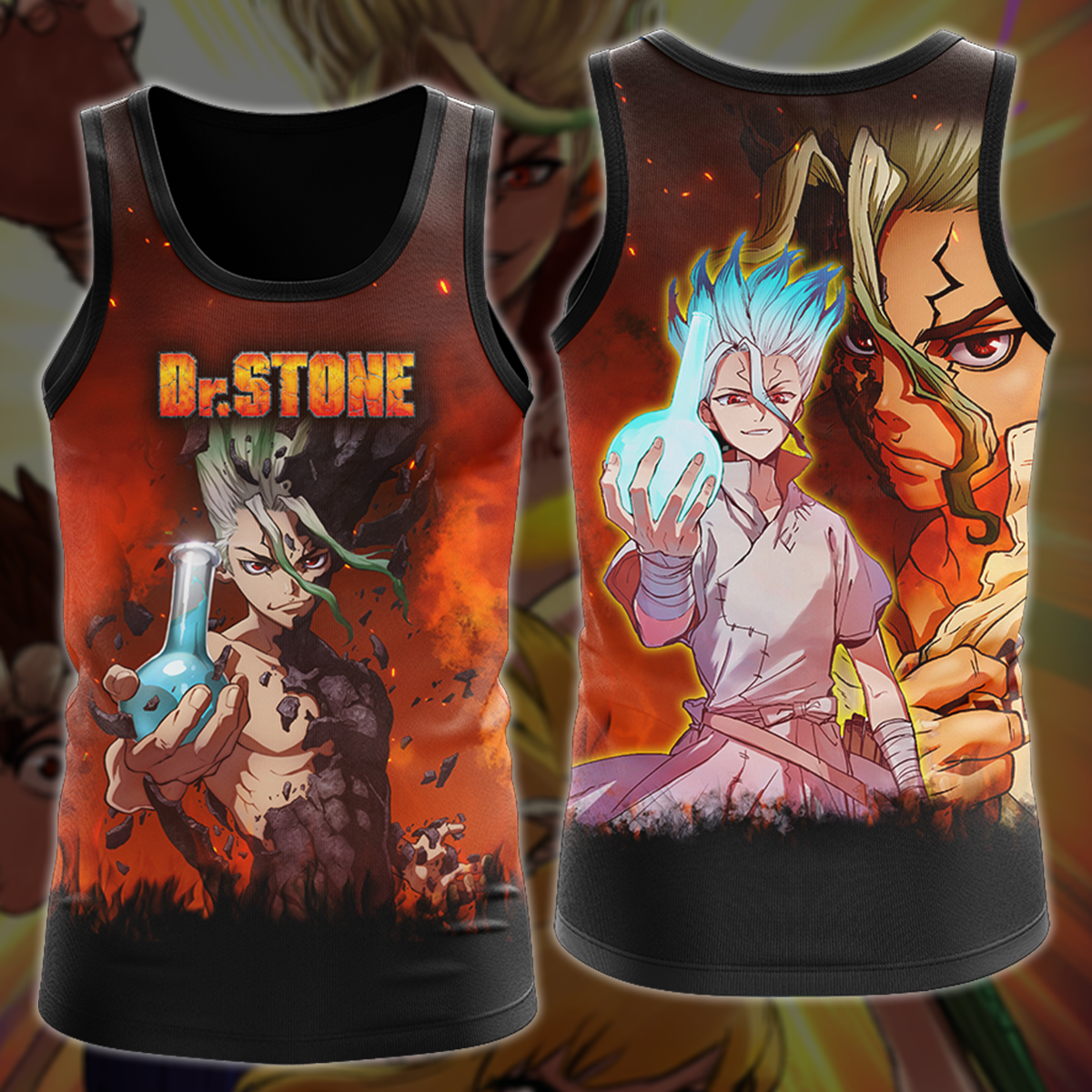 Dr. Stone Anime Manga 3D All Over Print T-shirt Tank Top Zip Hoodie Pullover Hoodie Hawaiian Shirt Beach Shorts Jogger Tank Top S