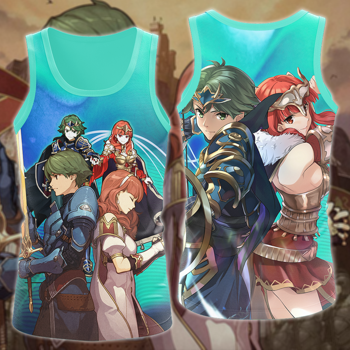 Fire Emblem Alm & Celica Video Game 3D All Over Print T-shirt Tank Top Zip Hoodie Pullover Hoodie Hawaiian Shirt Beach Shorts Jogger Tank Top S