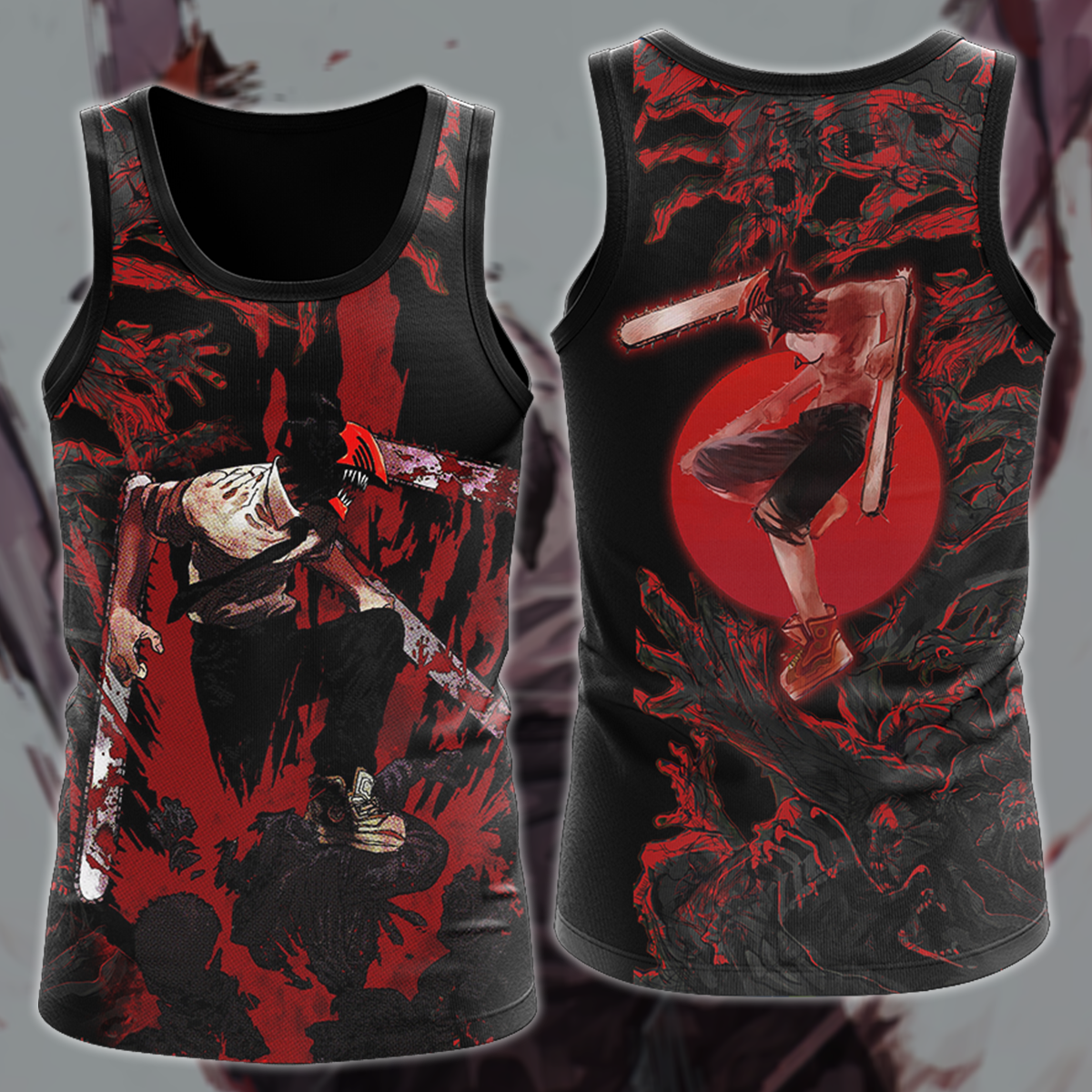 Chainsaw Man Anime Anime Manga 3D All Over Printed T-shirt Tank Top Zip Hoodie Pullover Hoodie Hawaiian Shirt Beach Shorts Jogger Tank Top S