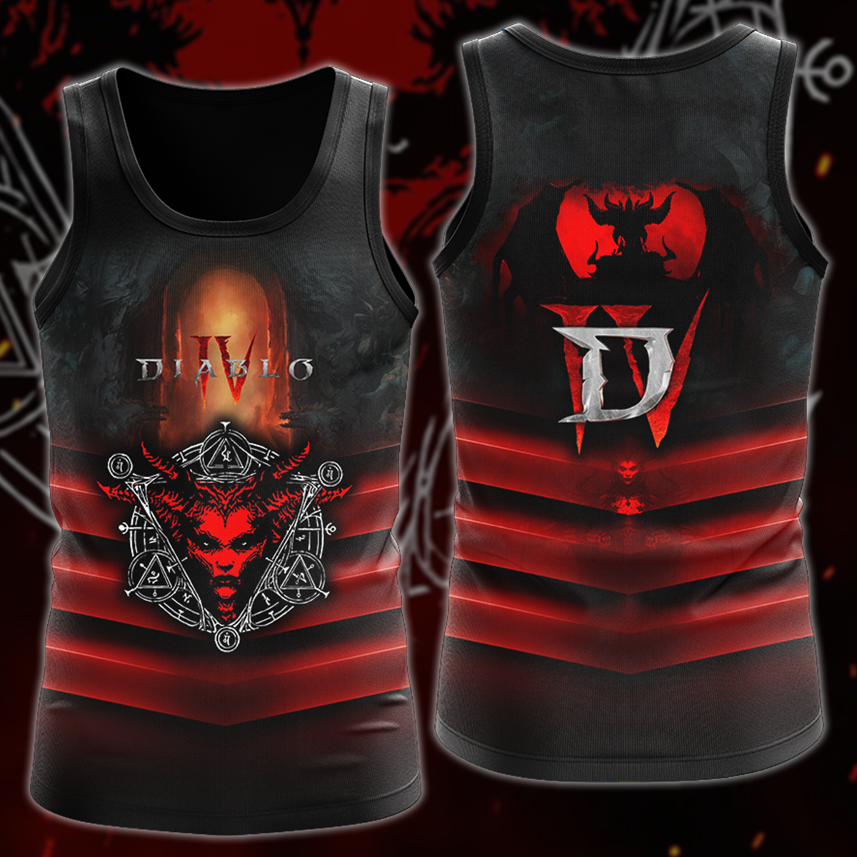 Diablo IV Video Game 3D All Over Printed T-shirt Tank Top Zip Hoodie Pullover Hoodie Hawaiian Shirt Beach Shorts Jogger Tank Top S