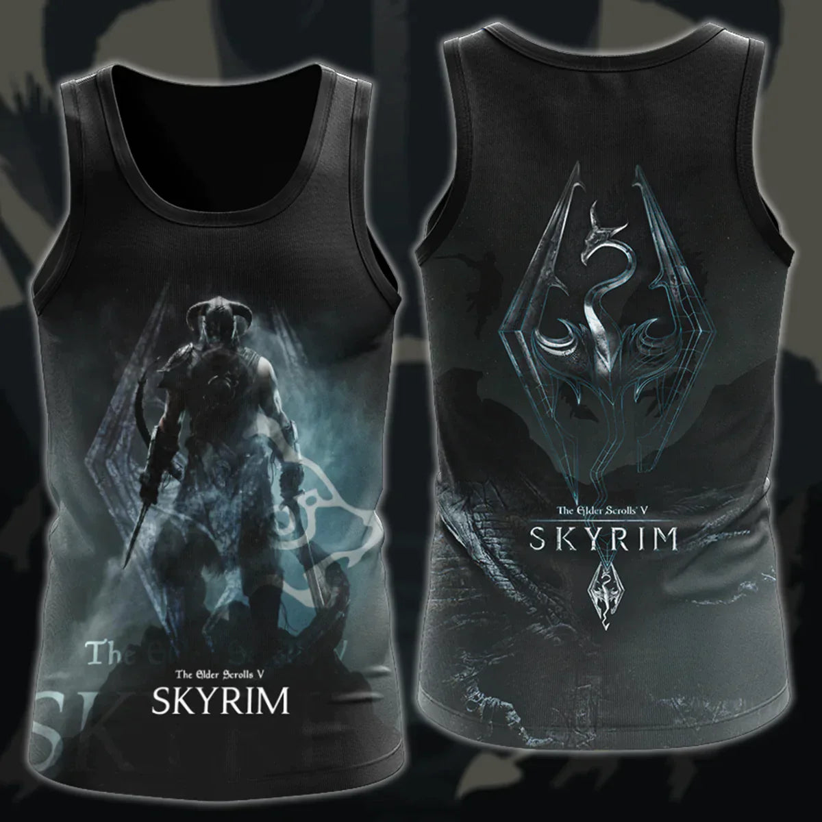 The Elder Scrolls V: Skyrim Video Game 3D All Over Printed T-shirt Tank Top Zip Hoodie Pullover Hoodie Hawaiian Shirt Beach Shorts Jogger Tank Top S