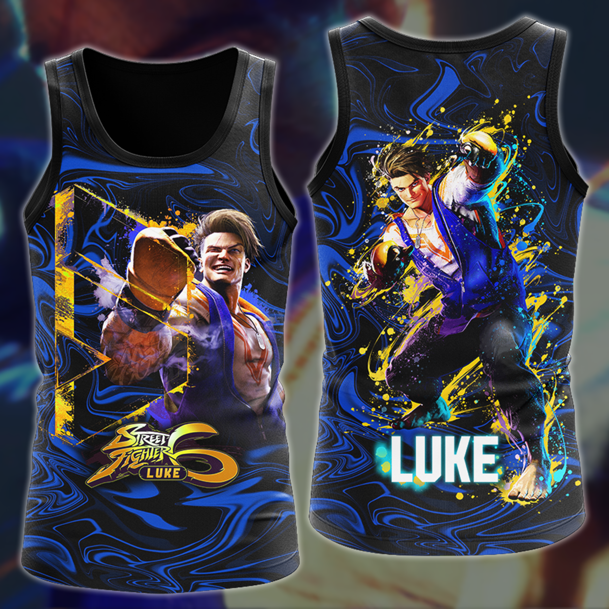 Street Fighter 6 Luke Video Game 3D All Over Printed T-shirt Tank Top Zip Hoodie Pullover Hoodie Hawaiian Shirt Beach Shorts Jogger Tank Top S