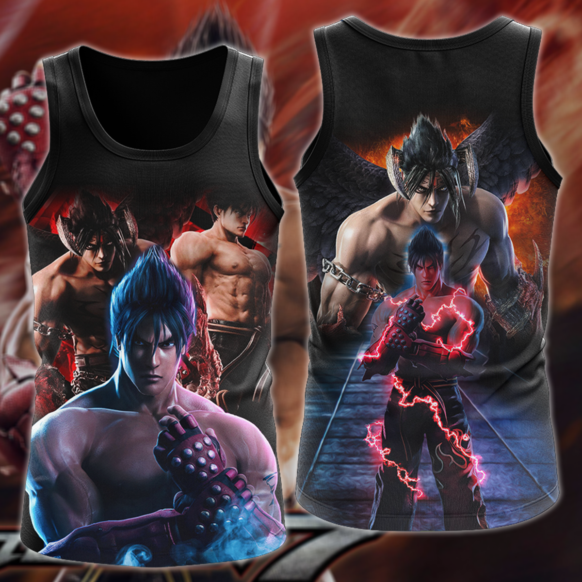 Tekken Jin Kazama Video Game 3D All Over Print T-shirt Tank Top Zip Hoodie Pullover Hoodie Hawaiian Shirt Beach Shorts Jogger Tank Top S