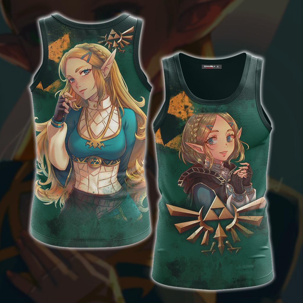 Princess Zelda The Legend of Zelda All Over Print T-shirt Zip Hoodie Pullover Hoodie Tank Top S