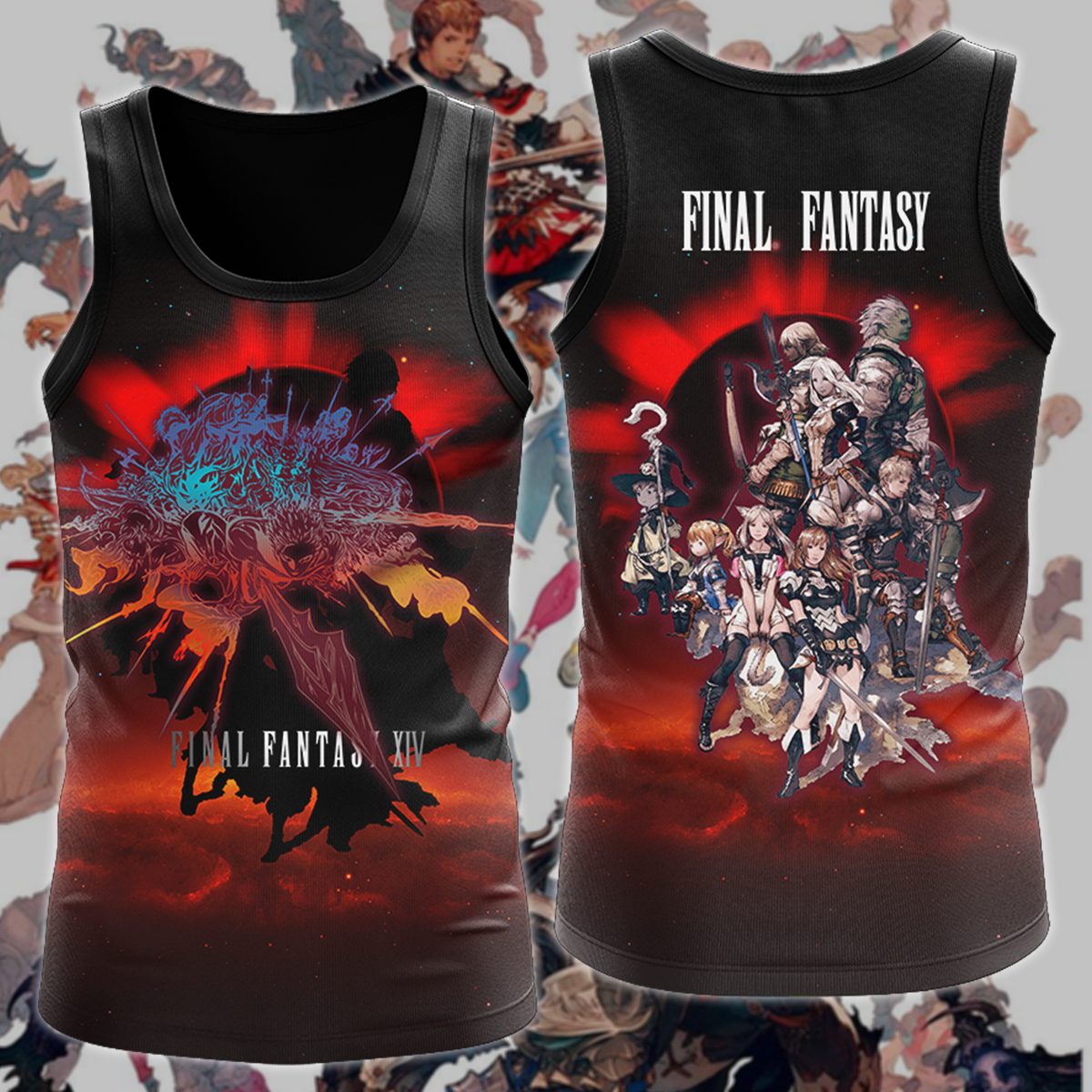 Final Fantasy XIV Video Game 3D All Over Print T-shirt Tank Top Zip Hoodie Pullover Hoodie Hawaiian Shirt Beach Shorts Jogger Tank Top S
