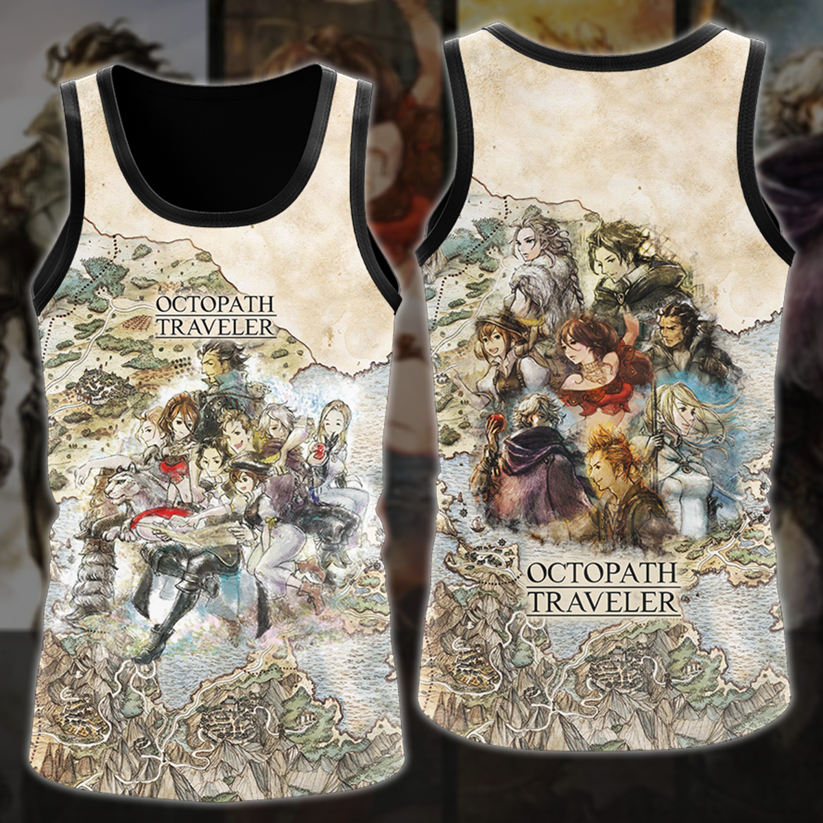 Octopath Traveler 2 Video Game 3D All Over Printed T-shirt Tank Top Zip Hoodie Pullover Hoodie Hawaiian Shirt Beach Shorts Jogger Tank Top S