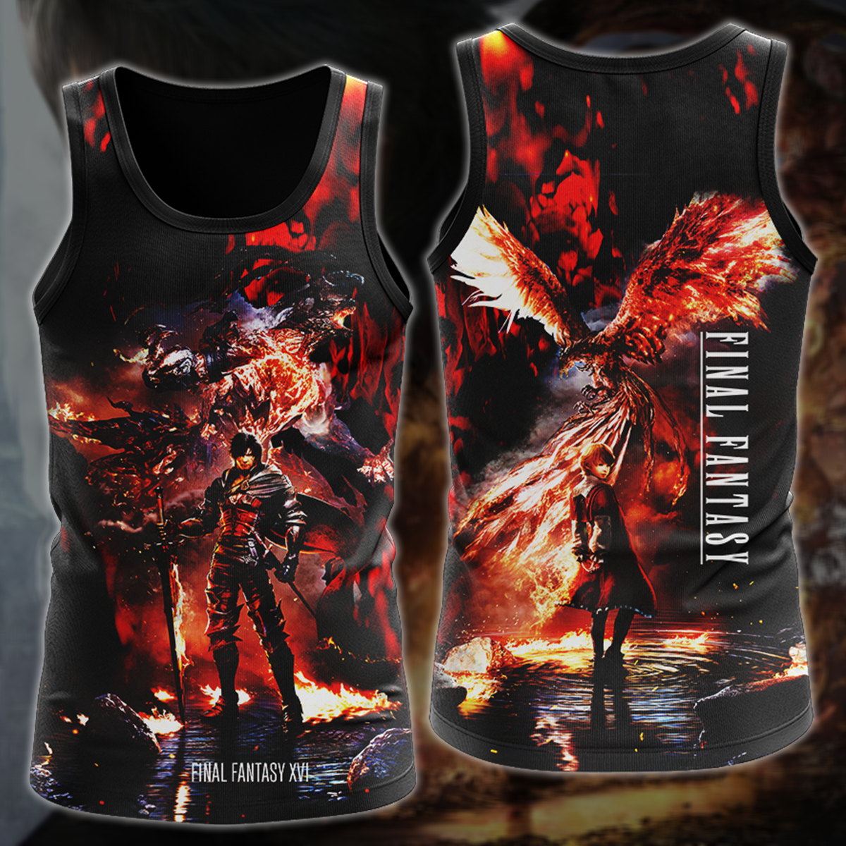 Final Fantasy XVI Video Game 3D All Over Printed T-shirt Tank Top Zip Hoodie Pullover Hoodie Hawaiian Shirt Beach Shorts Jogger Tank Top S