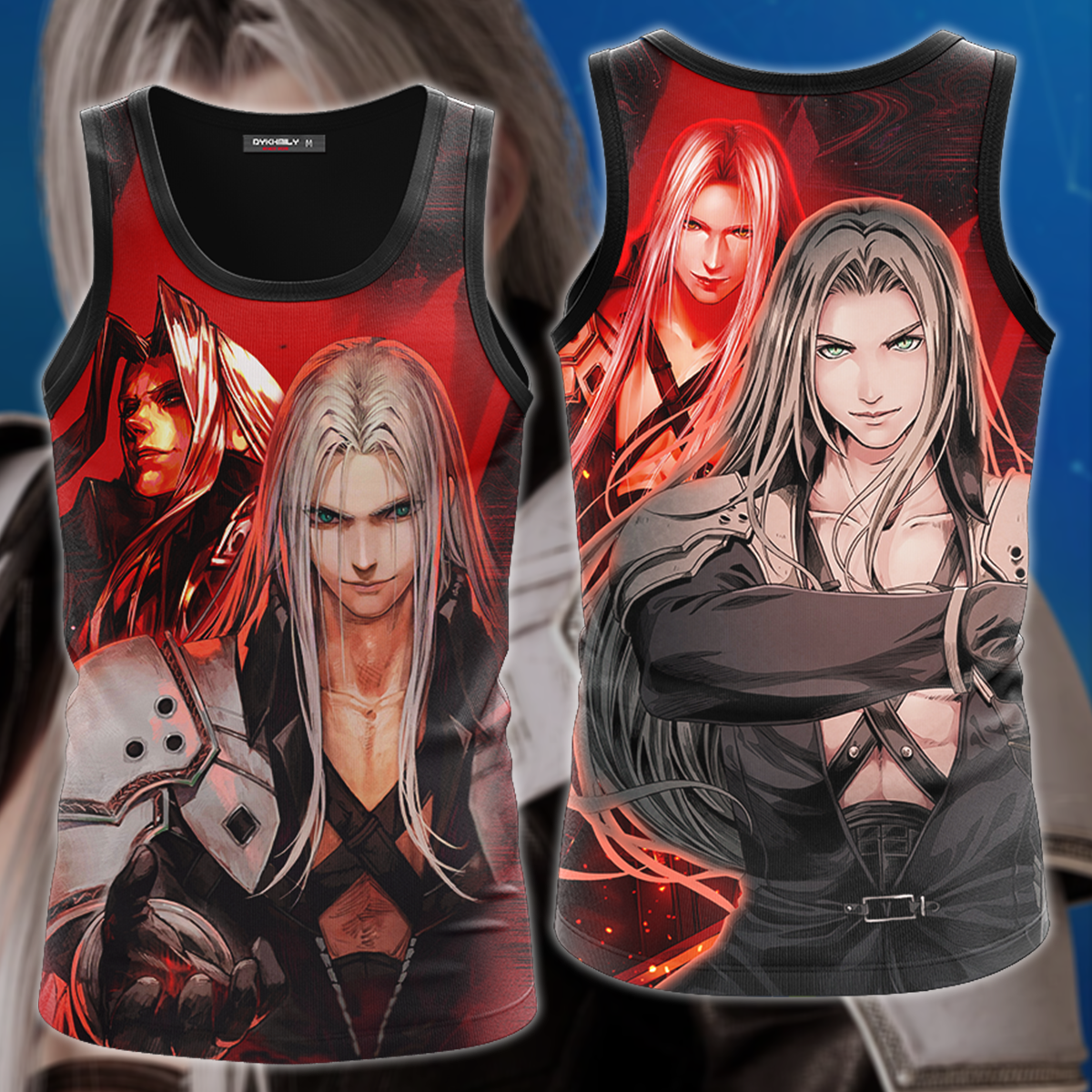 Final Fantasy VII Sephiroth Video Game 3D All Over Print T-shirt Tank Top Zip Hoodie Pullover Hoodie Hawaiian Shirt Beach Shorts Jogger Tank Top S