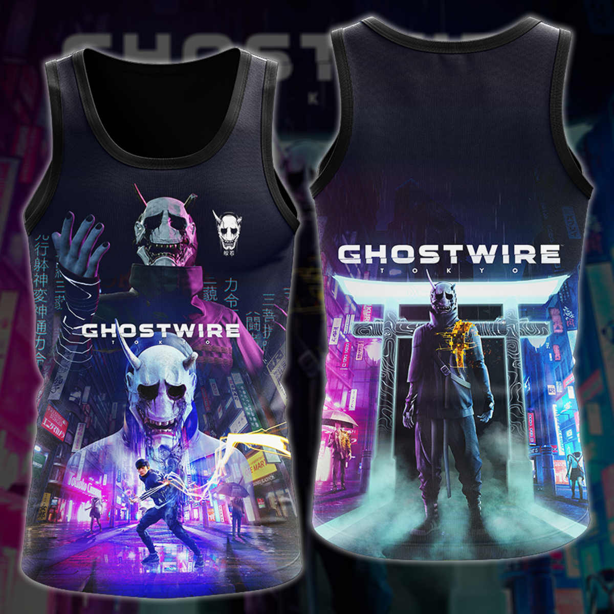 Ghostwire Tokyo Video Game 3D All Over Printed T-shirt Tank Top Zip Hoodie Pullover Hoodie Hawaiian Shirt Beach Shorts Jogger Tank Top S