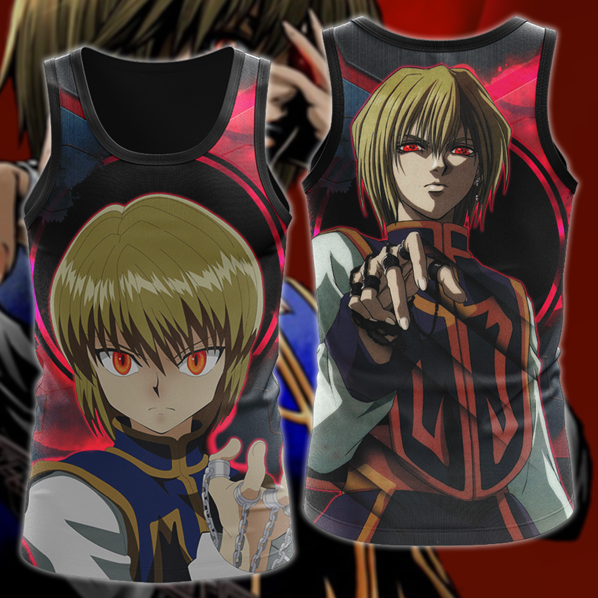 Hunter x Hunber Kurapika 3D All Over Print T-shirt Tank Top Zip Hoodie Pullover Hoodie Hawaiian Shirt Beach Shorts Jogger Tank Top S